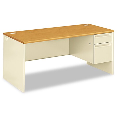 Hon Pedestal Desk Right Pedestal Desk, 30 in D X 29.5" H, 66" W X Metal, Harvest/Putty H38291R.C.L